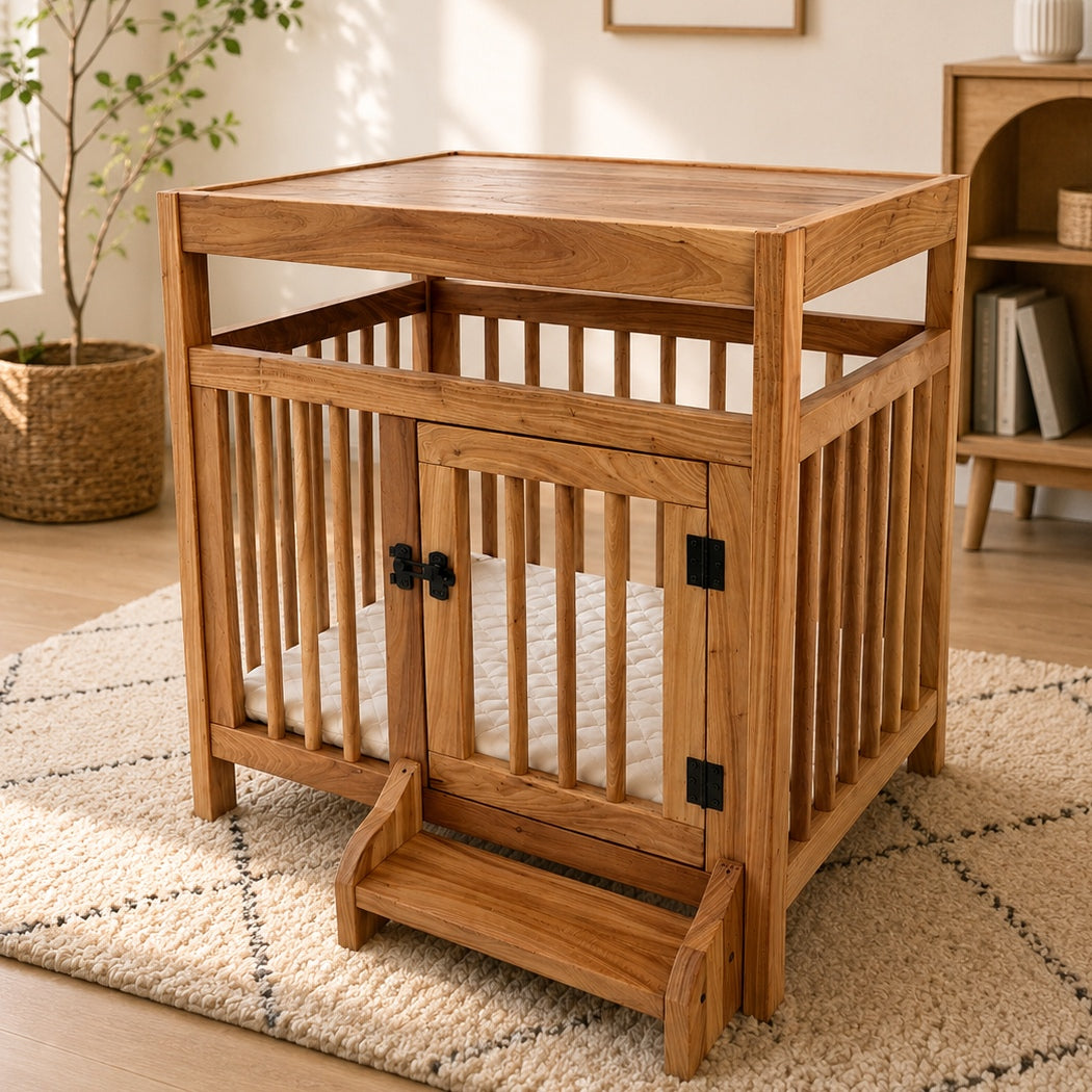 Indoor Dog House | Solid Wood Pet Cage