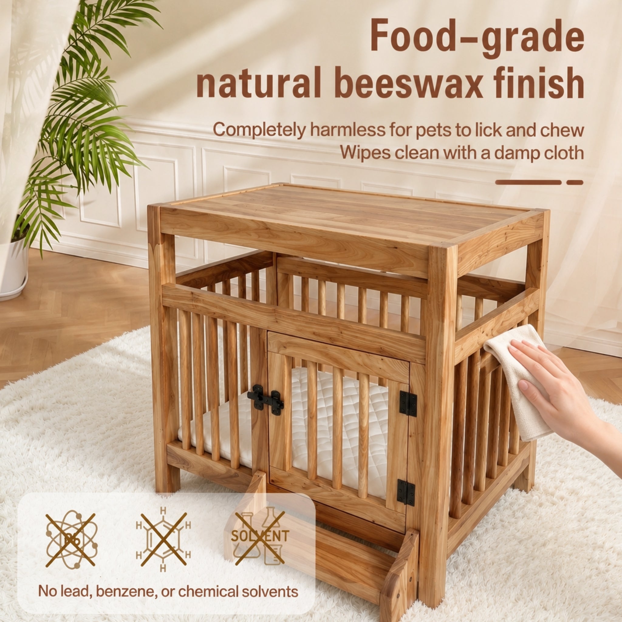 Solid Wood Pet Cage | Indoor Dog House