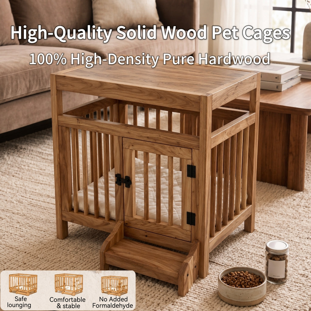 Solid Wood Pet Cage | Indoor Dog House