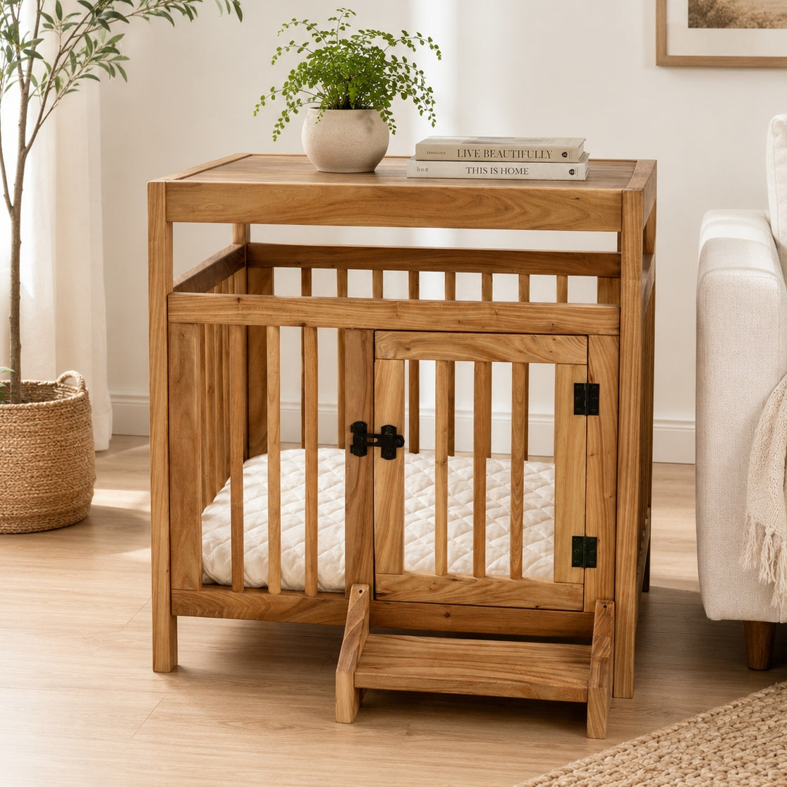 Indoor Dog House | Solid Wood Pet Cage