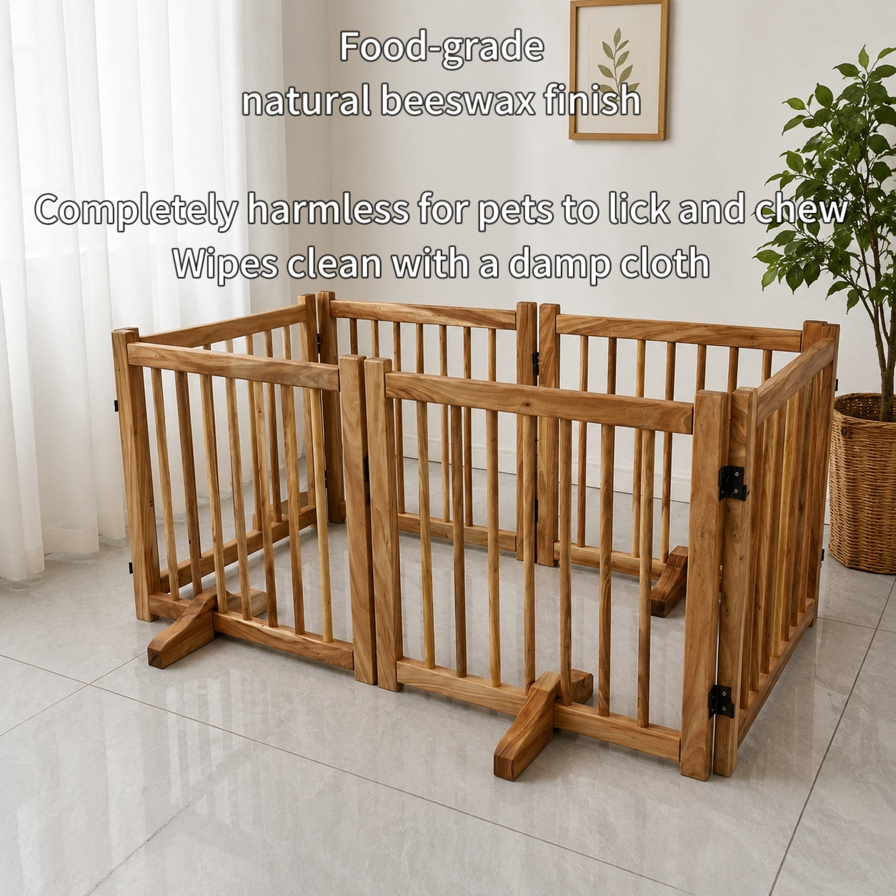 Solid Wood Pet Pen | For Indoor Dogs