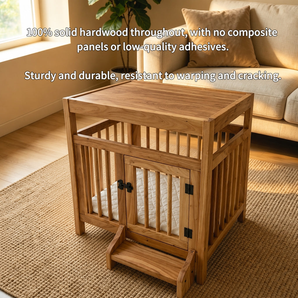 Solid Wood Pet Cage | Indoor Dog House
