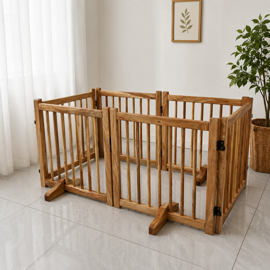 Indoor Dog Pen | Solid Wood Pet Pen