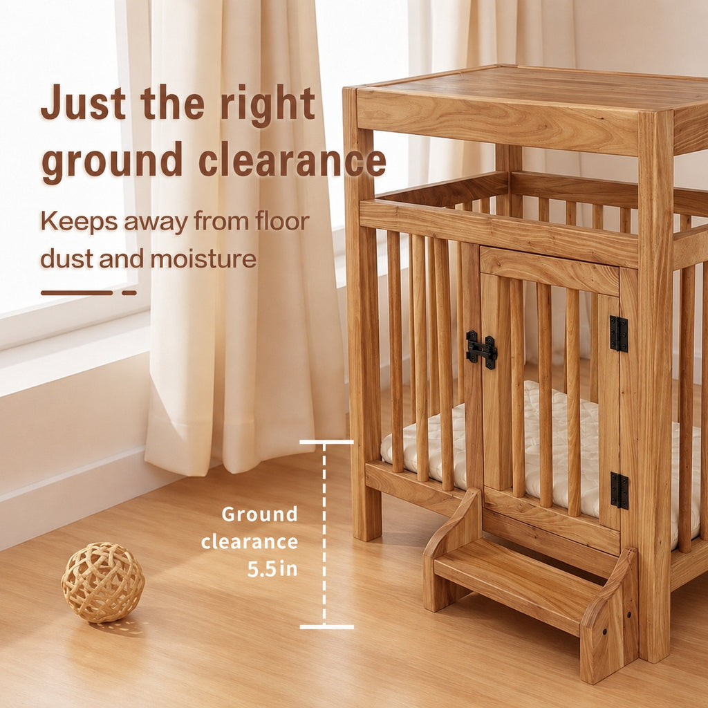 Solid Wood Pet Cage | Indoor Dog House