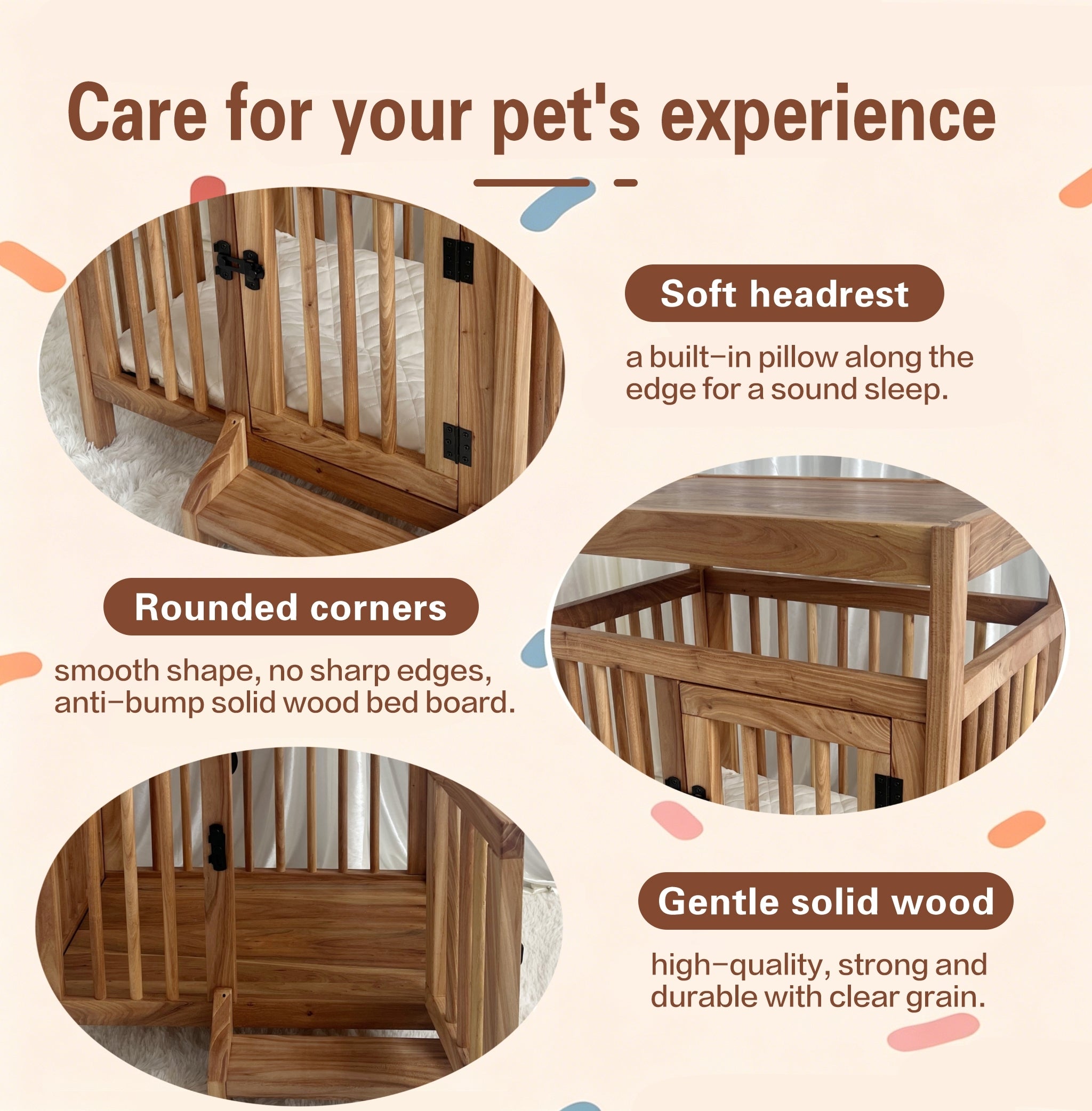 Solid Wood Pet Cage | Indoor Dog House