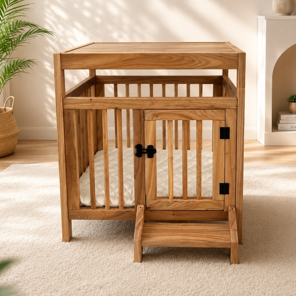 Indoor Dog House | Solid Wood Pet Cage