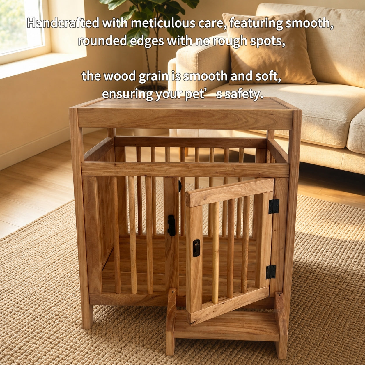 Solid Wood Pet Cage | Indoor Dog House