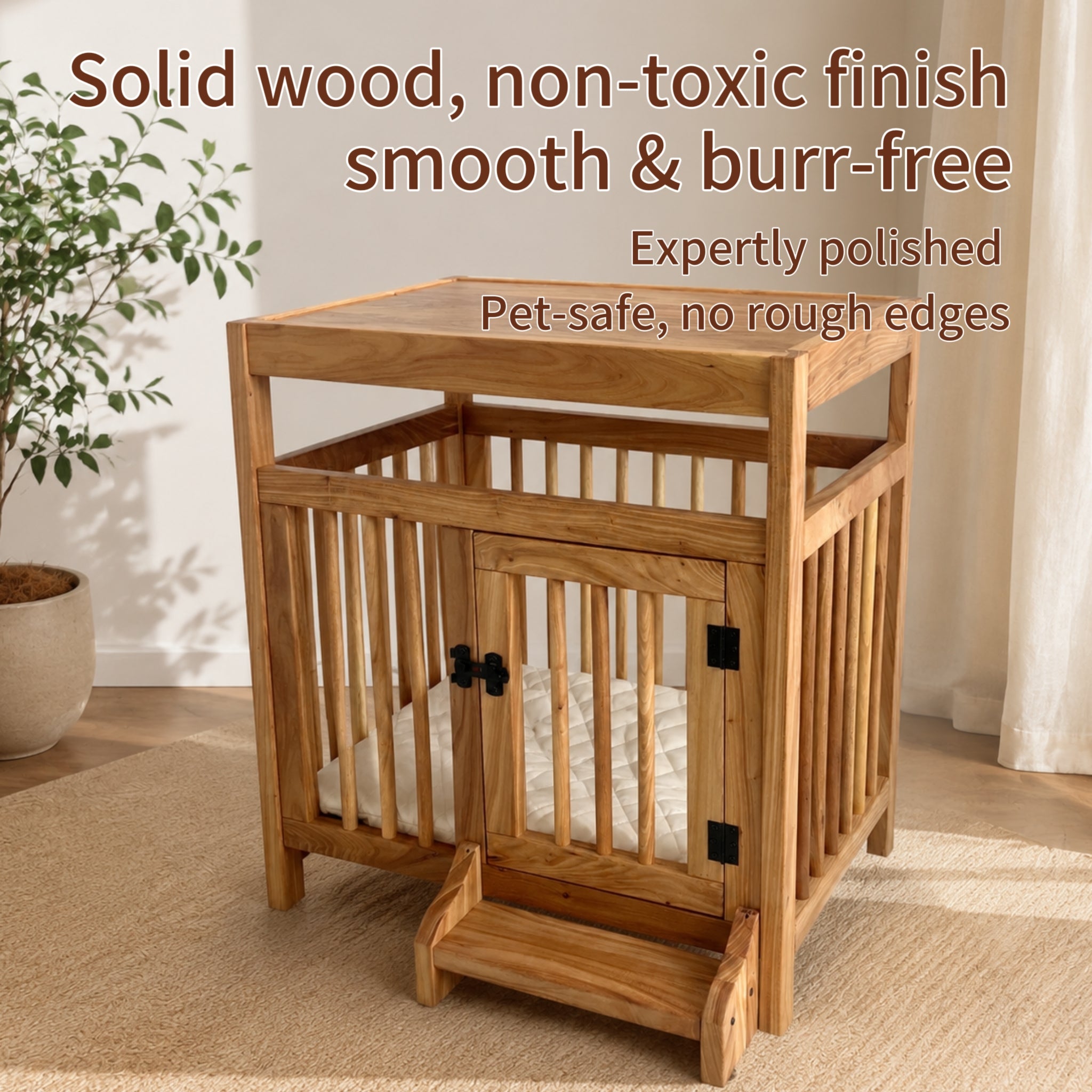 Solid Wood Pet Cage | Indoor Dog House