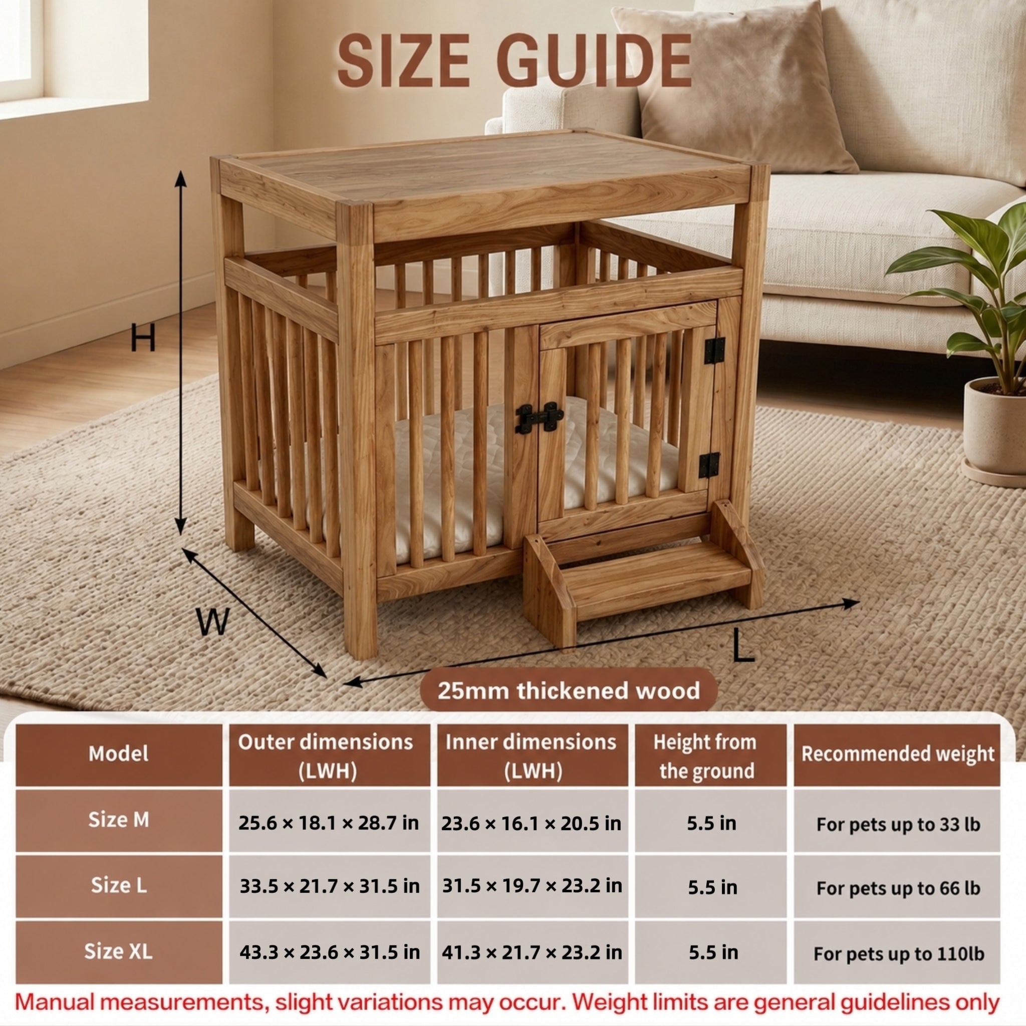Solid Wood Pet Cage | Indoor Dog House