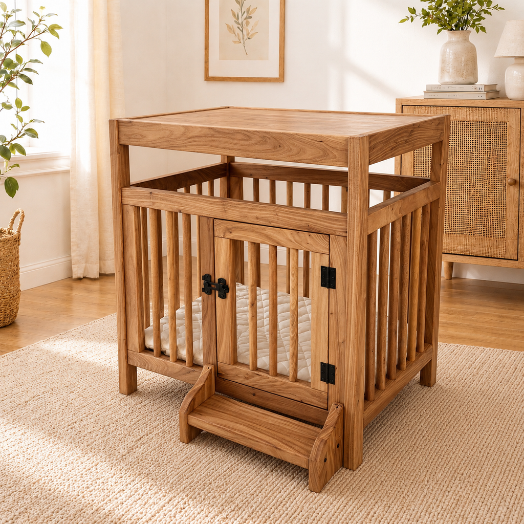 Indoor Dog House | Solid Wood Pet Cage