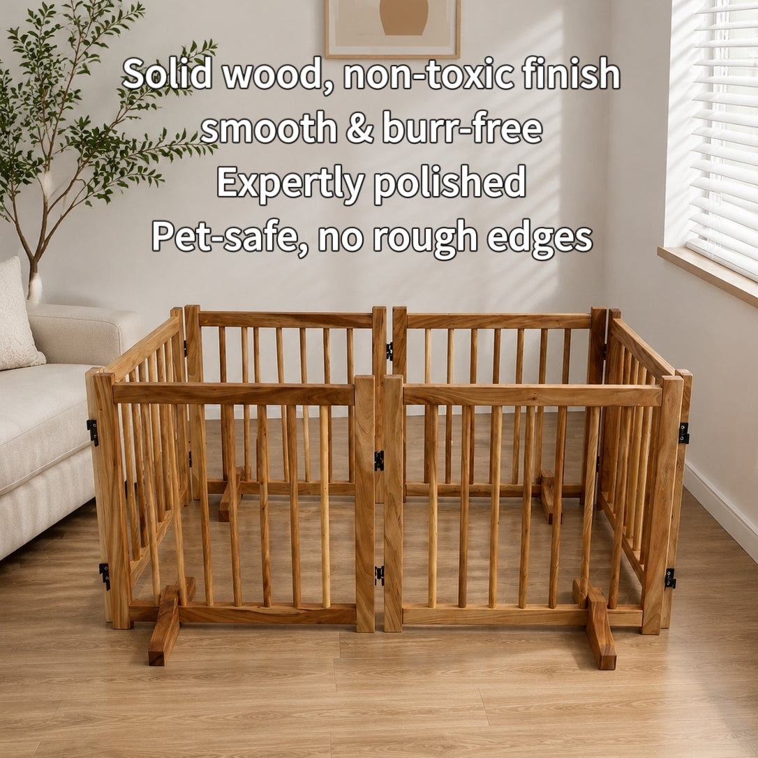 Solid Wood Pet Pen | For Indoor Dogs