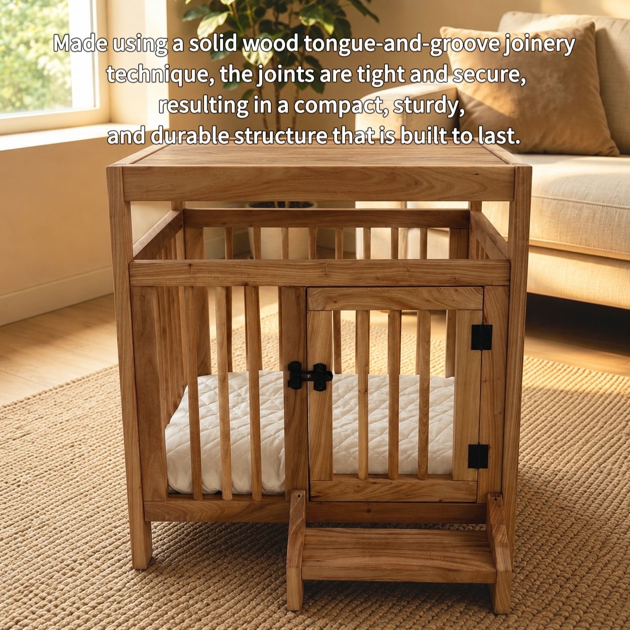Solid Wood Pet Cage | Indoor Dog House